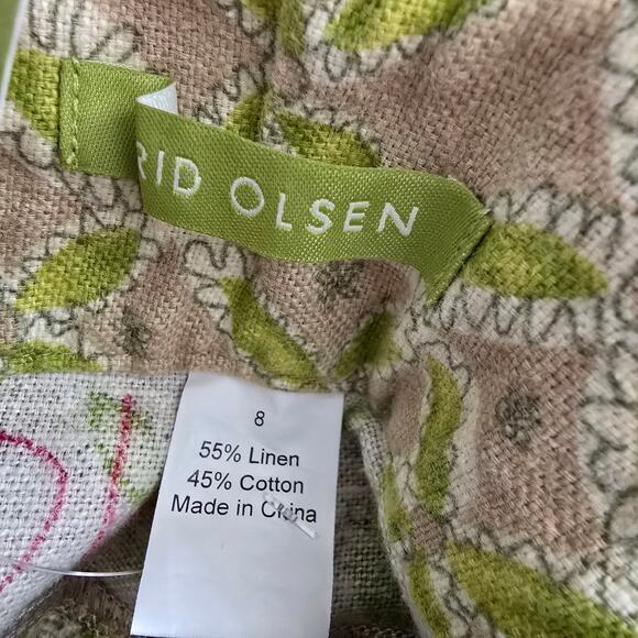 NEW Sigrid Olsen Women's Linen Blend Drawstring Waist Capri Pants Green Size 8‎ - Picture 5 of 13